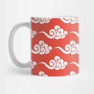 Chinese Clouds Pattern on Red Background Mug